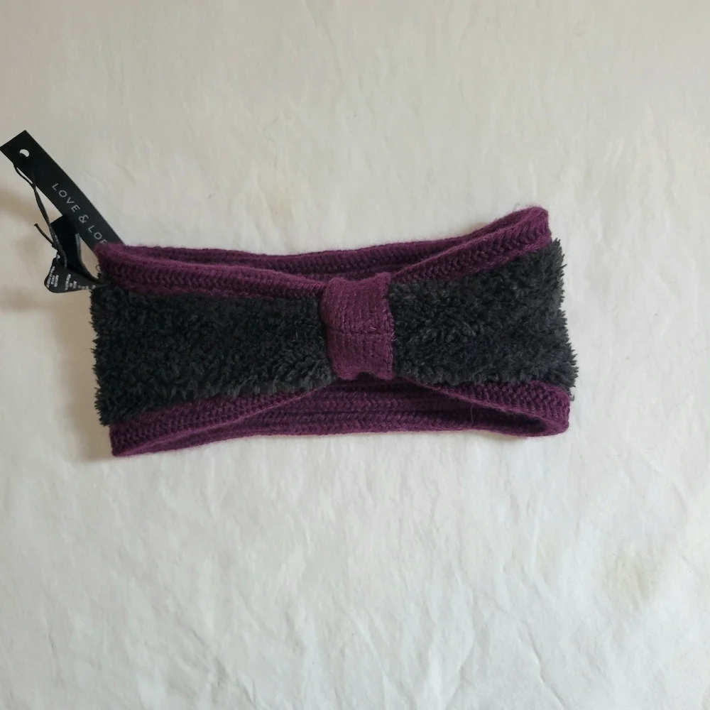 Love & Lore Alpaca Headband Ear Warmers Purple Athleisure Outdoor Warm‎ Winter
